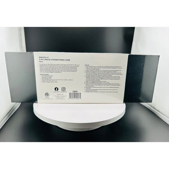 L’ange Smooth-It 2-in-1 Digital Straightening Comb – Black – NEW in Box! - Picture 2 of 2